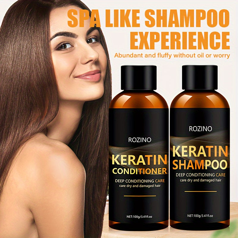 ROZINO Luxurious 2-Piece Keratin Shampoo and Conditioner Set