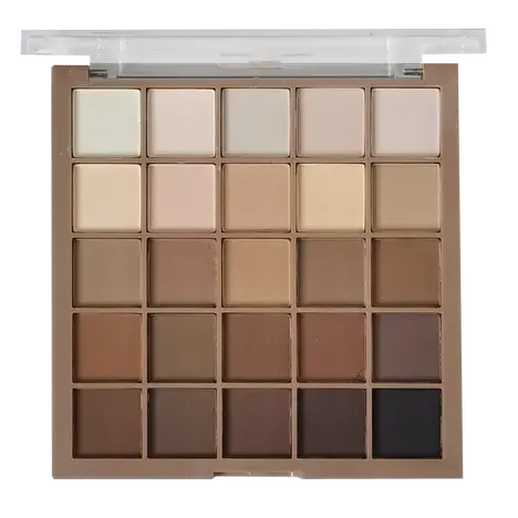 25-shade eyeshadow palette featuring a mix of vibrant and neutral tones