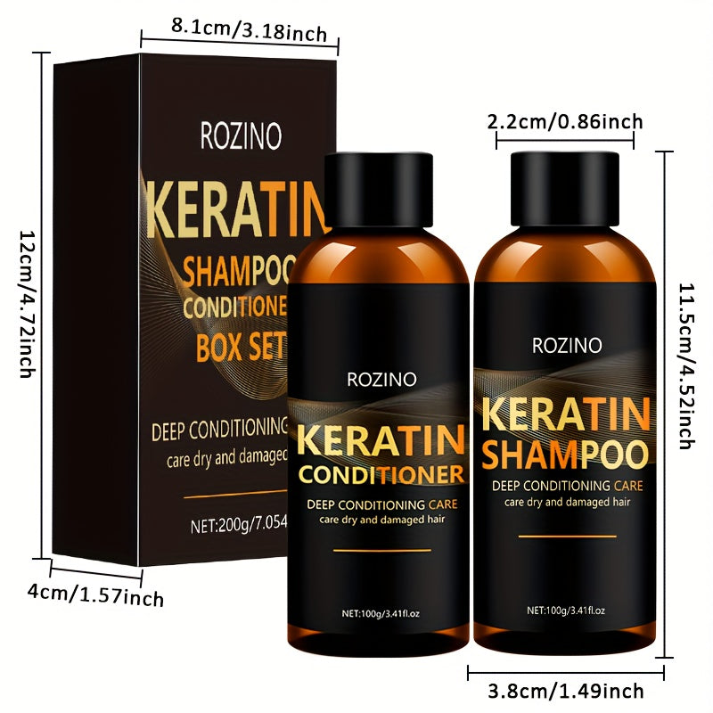 ROZINO Luxurious 2-Piece Keratin Shampoo and Conditioner Set